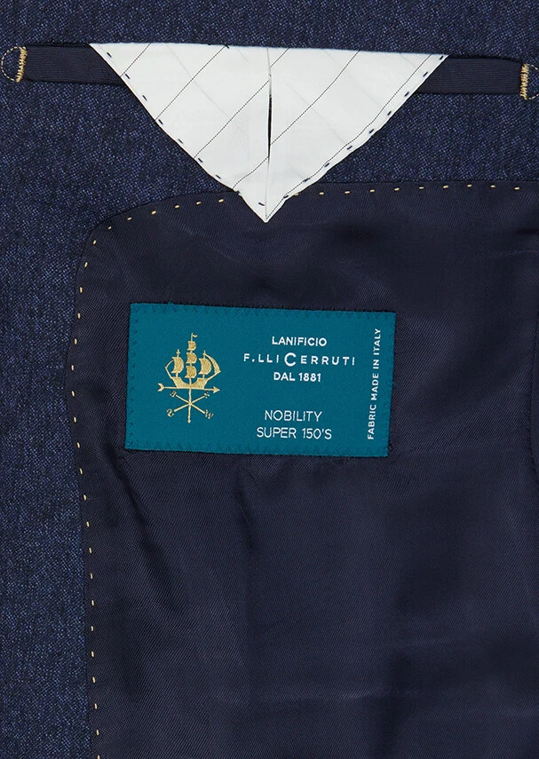 Navy Blue Plain Regular Fit 100% Wool Suit - 4