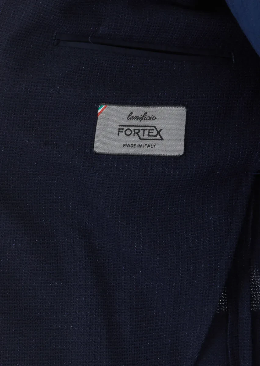 Navy Blue Plain Shirt Shoulder Slim Fit Cotton Blended Jacket - 6