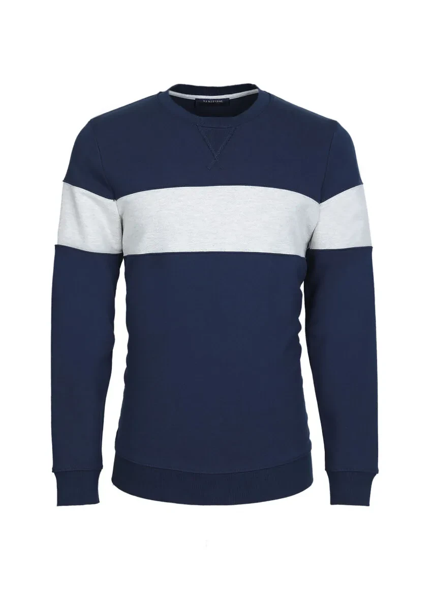 Navy Blue Plain Sweatshirt - 6