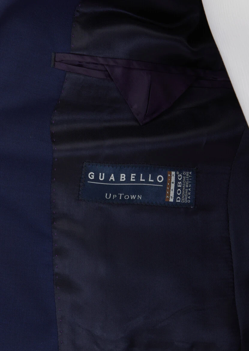 Navy Blue Plain Zeroweight Slim Fit 100% Wool Suit - 5