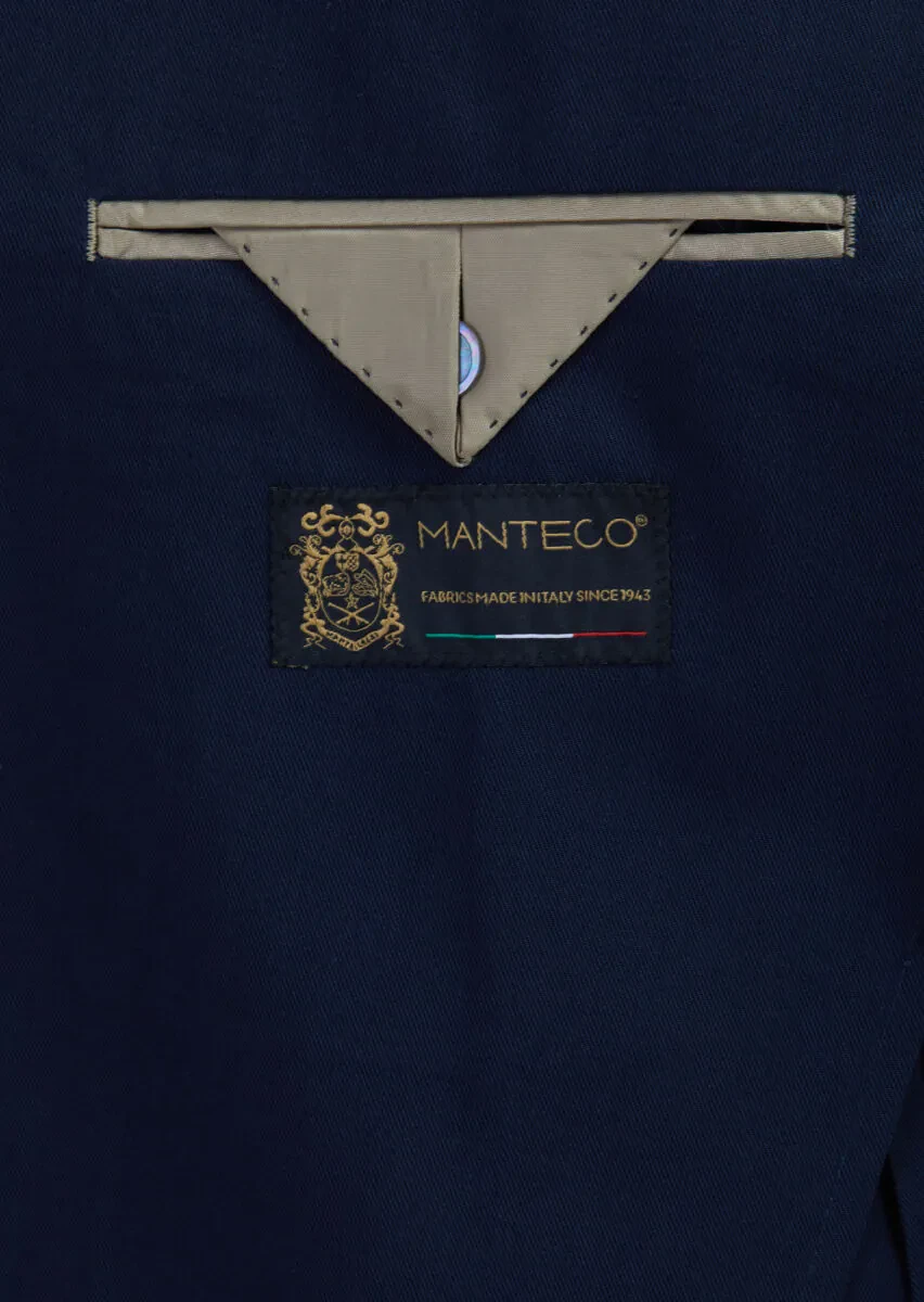 Navy Blue Plain Zeroweight Slim Fit Wool Blended Suit - 7