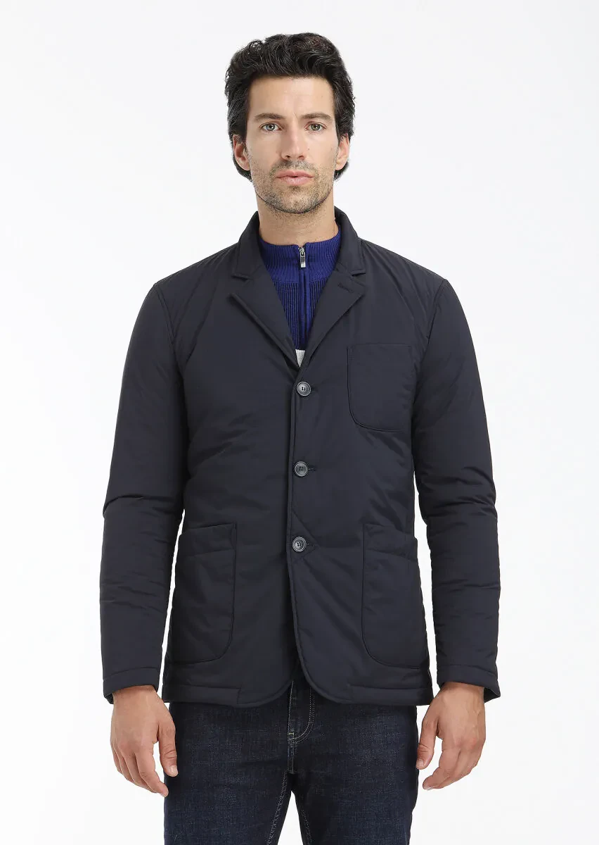 Navy Blue Regular Fit Blazer - 2