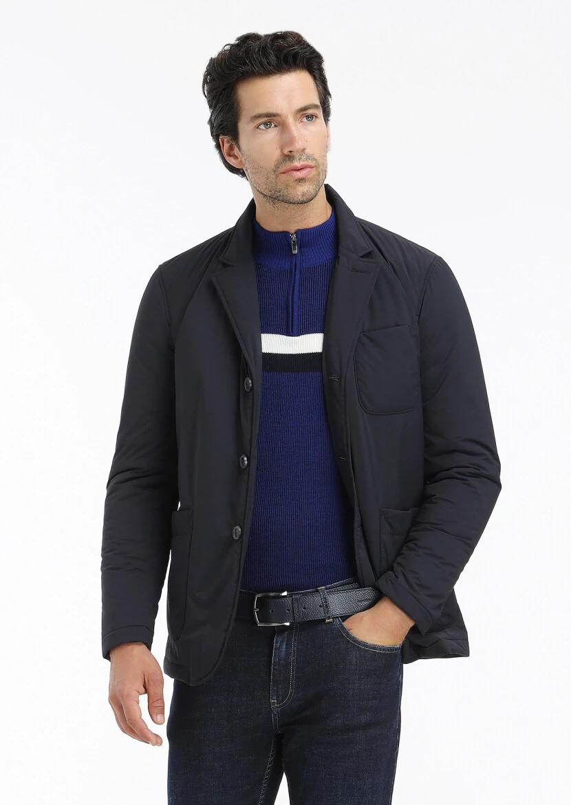 Navy Blue Regular Fit Blazer - 4