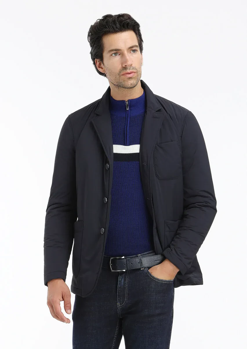 Navy Blue Regular Fit Blazer - 4