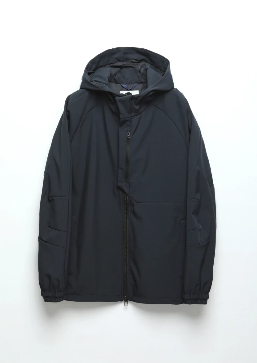 Navy Blue Regular Fit Hooded Denim Weaving Coat - 10