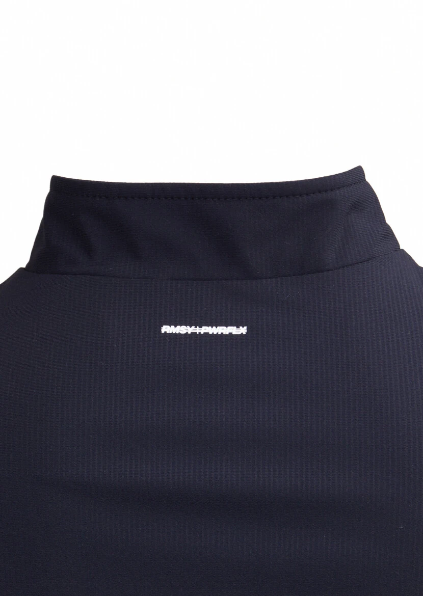 Navy Blue Regular Fit Turtleneck Casual Knitting Puffer Vest - 5