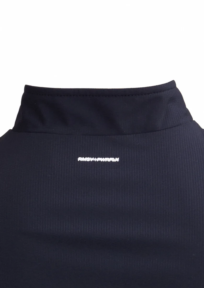 Navy Blue Regular Fit Turtleneck Casual Knitting Puffer Vest - 5