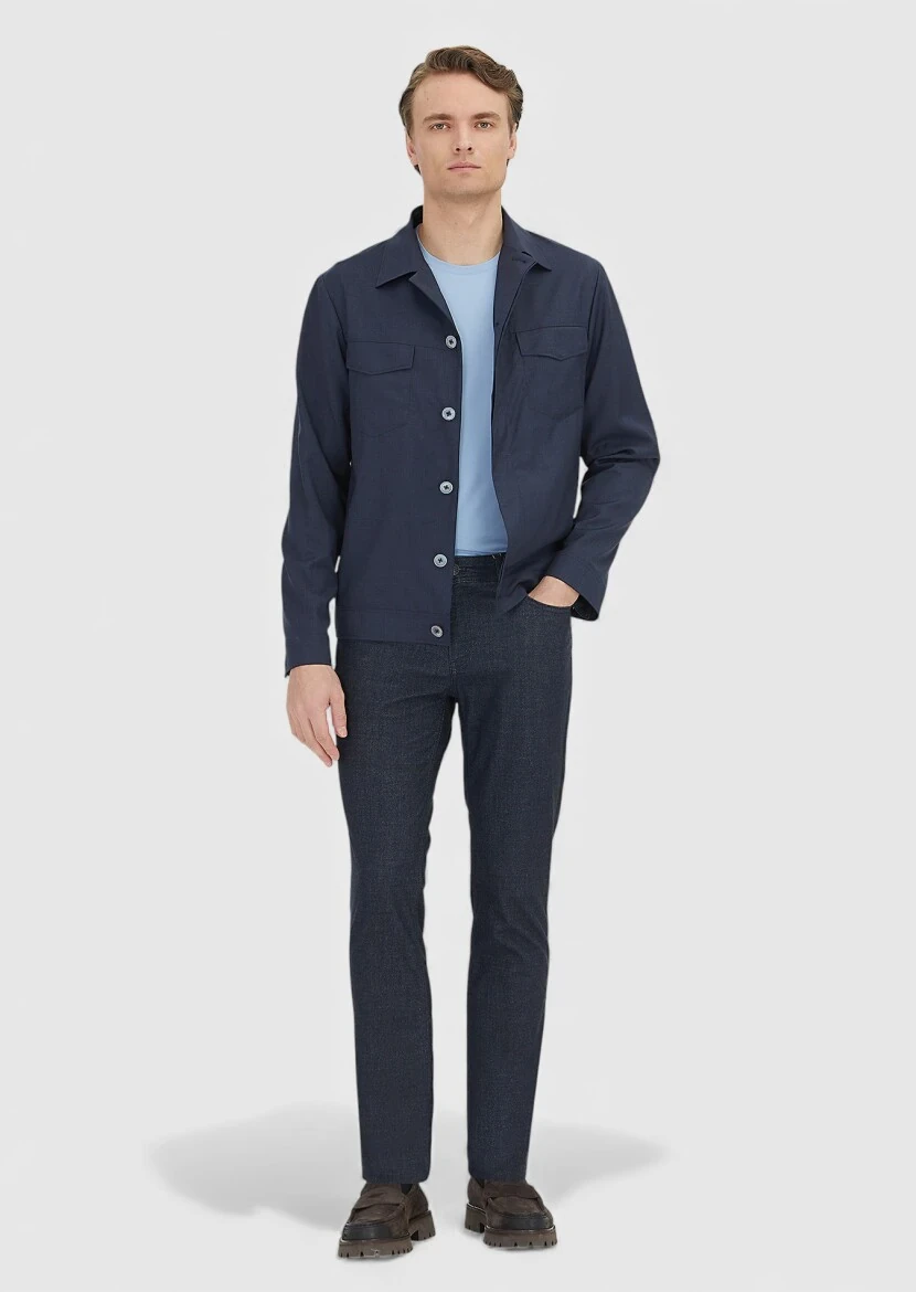 Navy Blue Shirt Jacket - RAMSEY