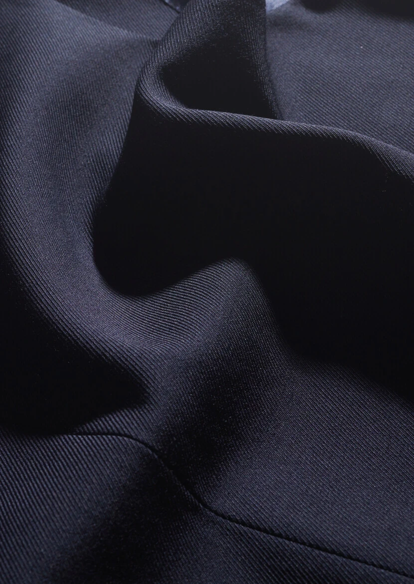 Navy Blue Slim Fit Butterfly Collar Casual Waistcoat - 5