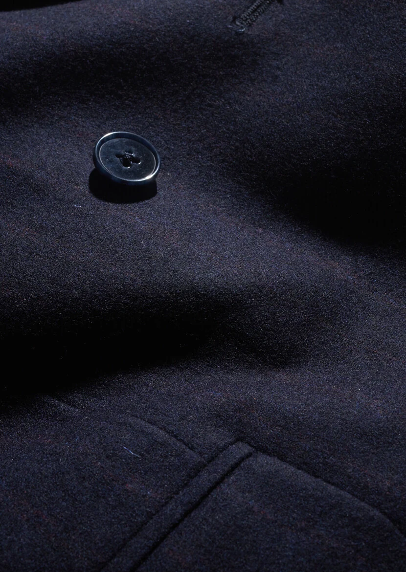 Navy Blue Striped Zeroweight Slim Fit Wool Blended Suit - 8