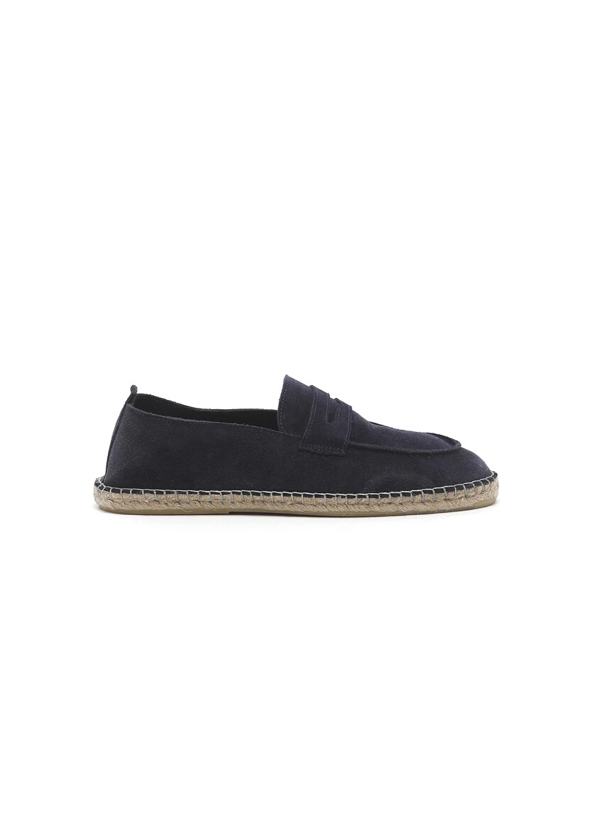 Navy Blue Suede Casual Loafer - RAMSEY