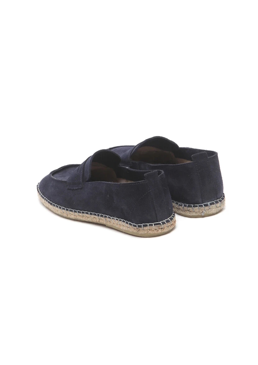 Navy Blue Suede Casual Loafer - 4