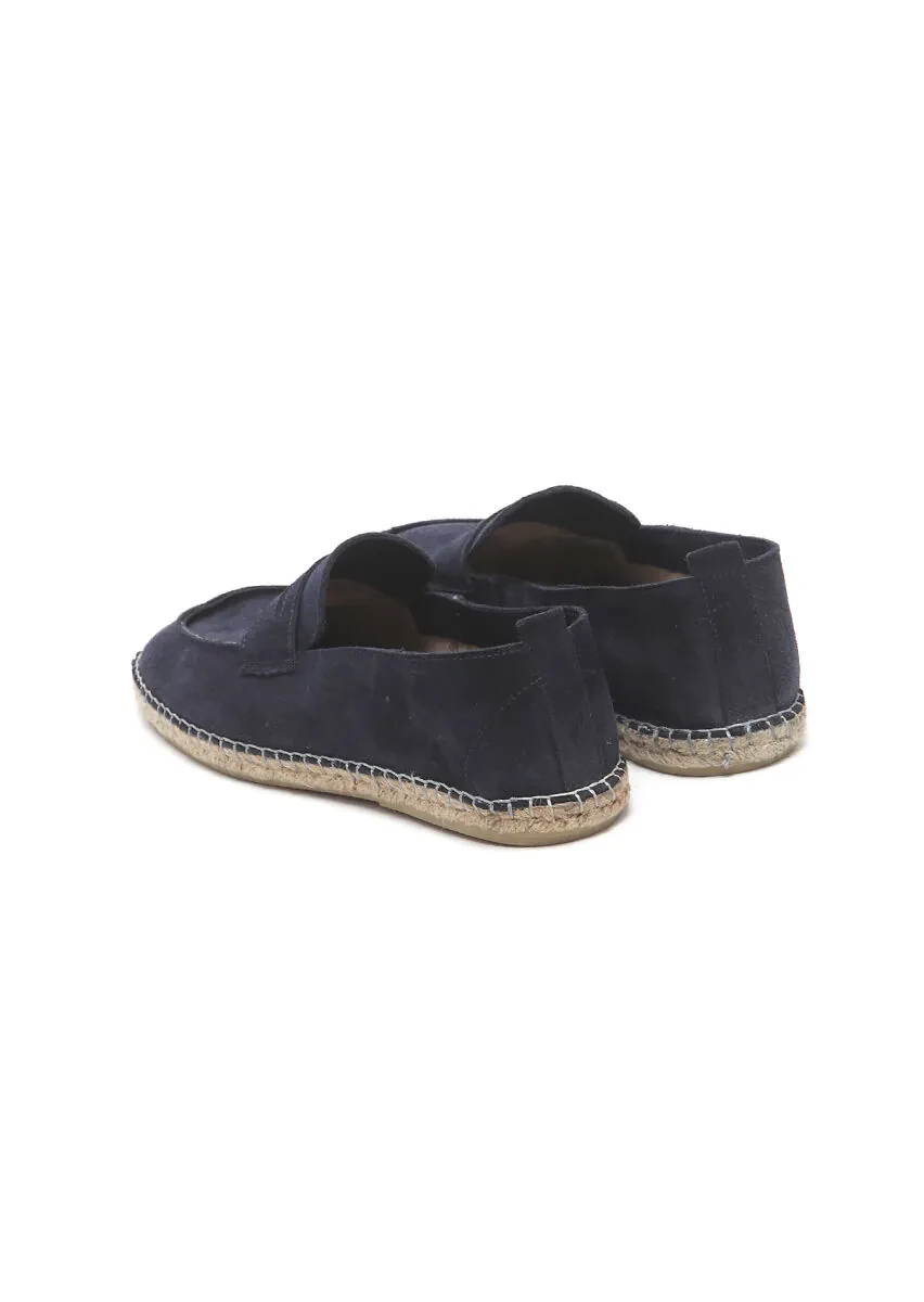Navy Blue Suede Casual Loafer - 4