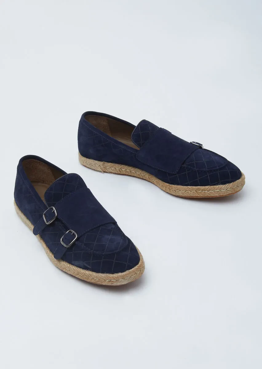 Navy Blue Suede Casual Loafer - 3