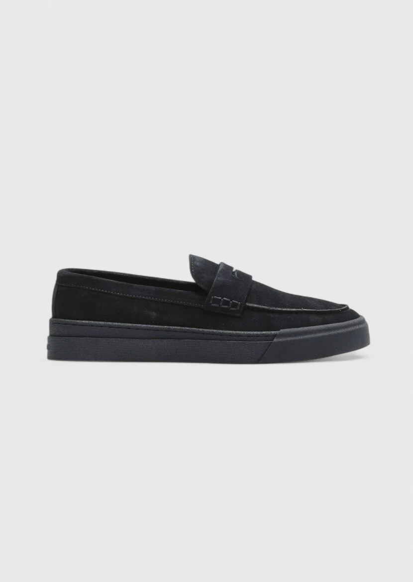 Navy Blue Suede Casual Loafer - RAMSEY