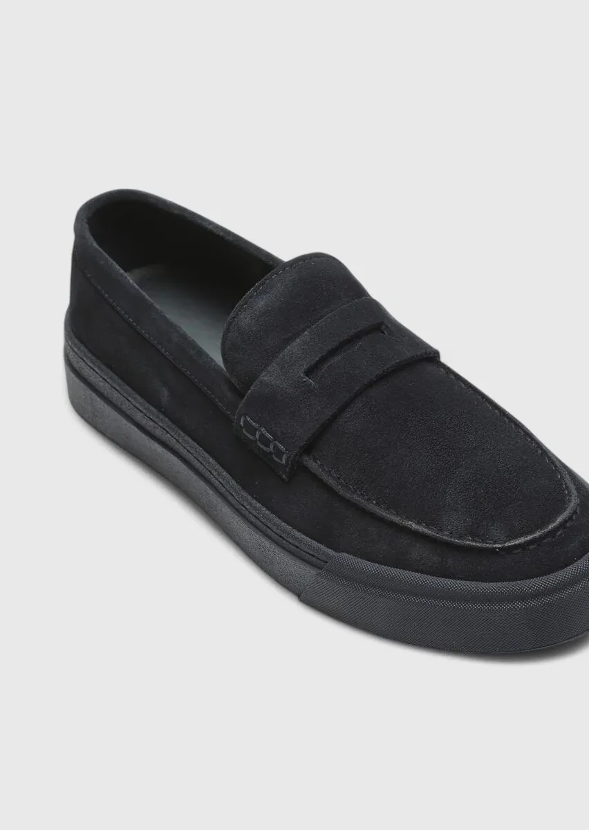 Navy Blue Suede Casual Loafer - 2