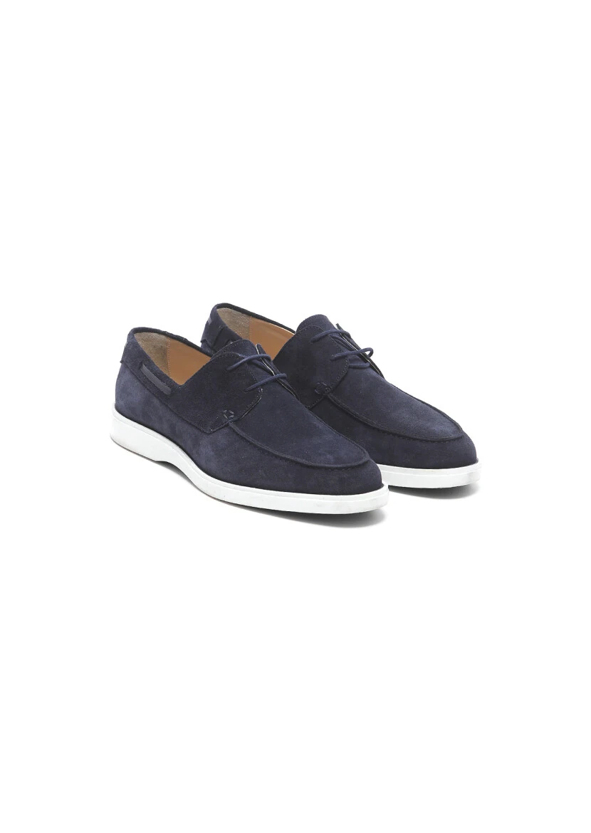 Navy Blue Suede Casual Shoes - RAMSEY