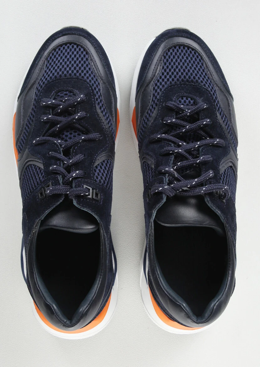 Navy Blue Suede Sneaker - 5