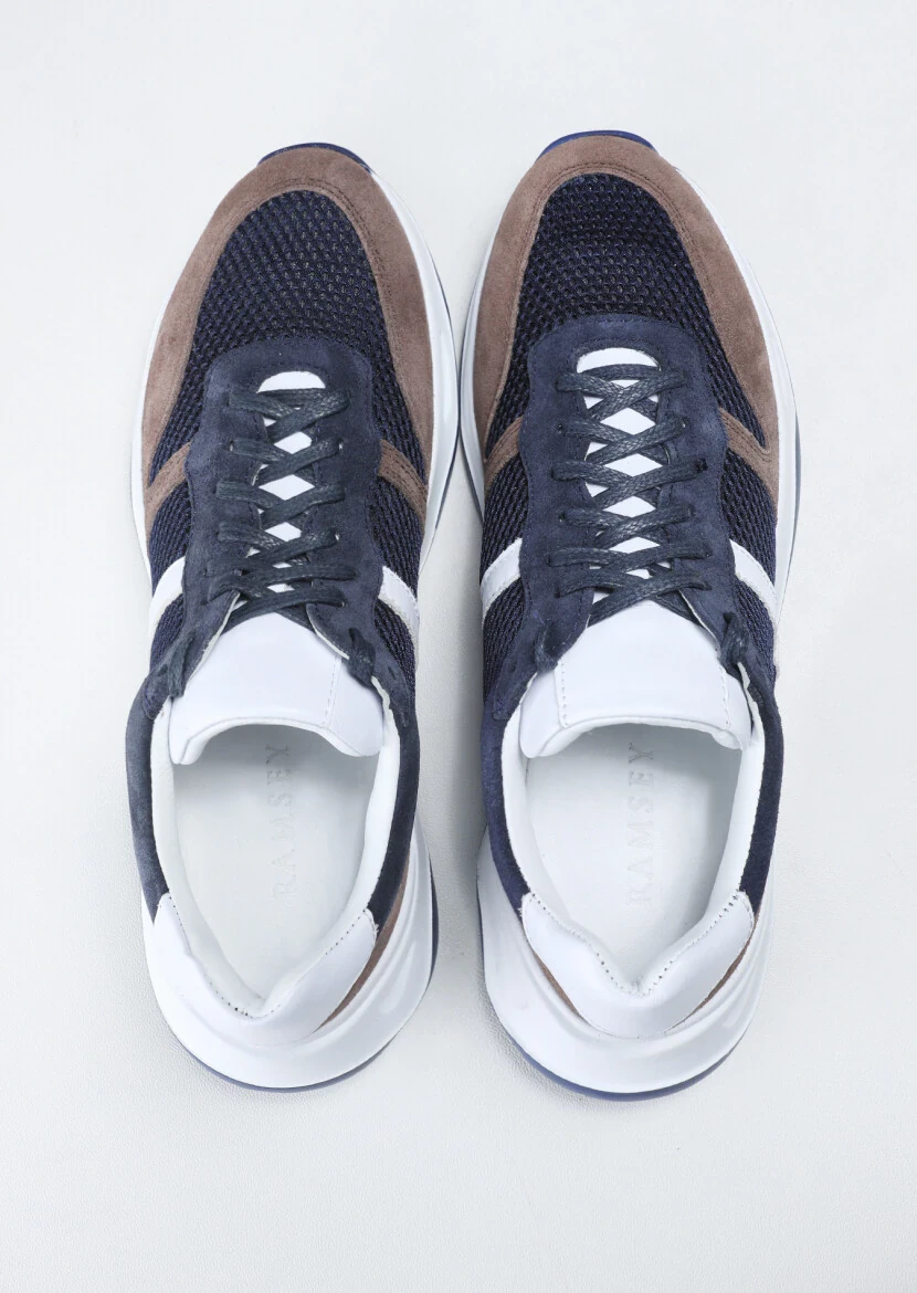 Navy Blue Suede Sneaker - 5