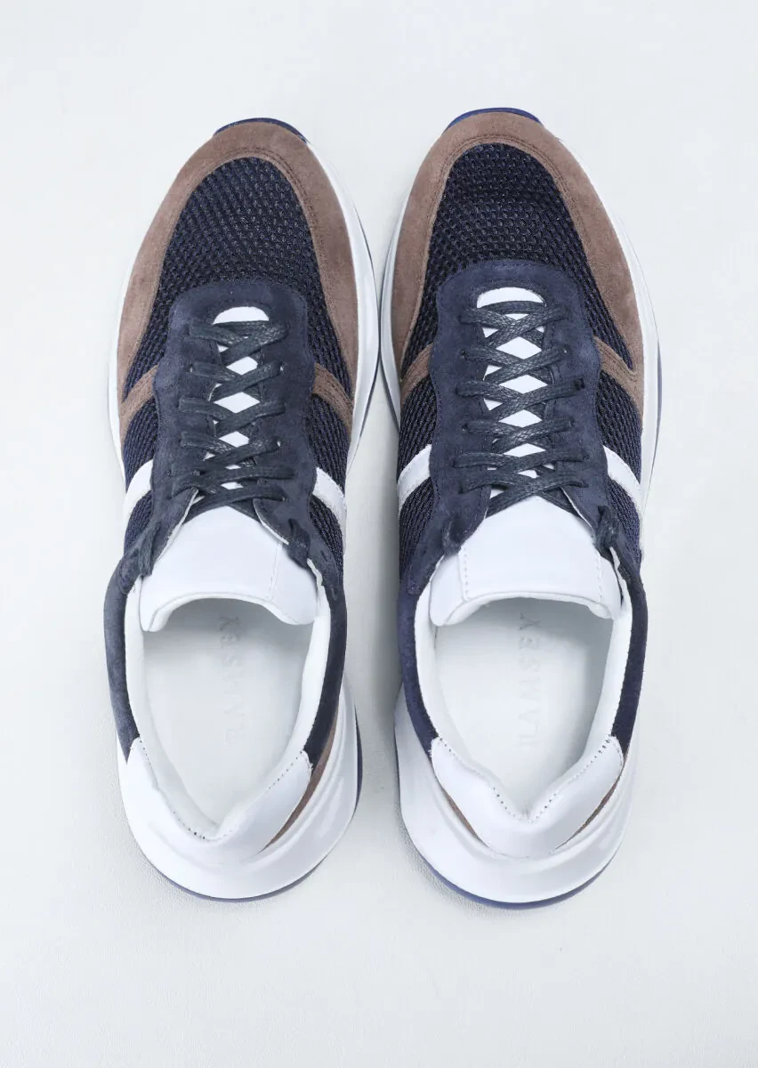 Navy Blue Suede Sneaker - 5