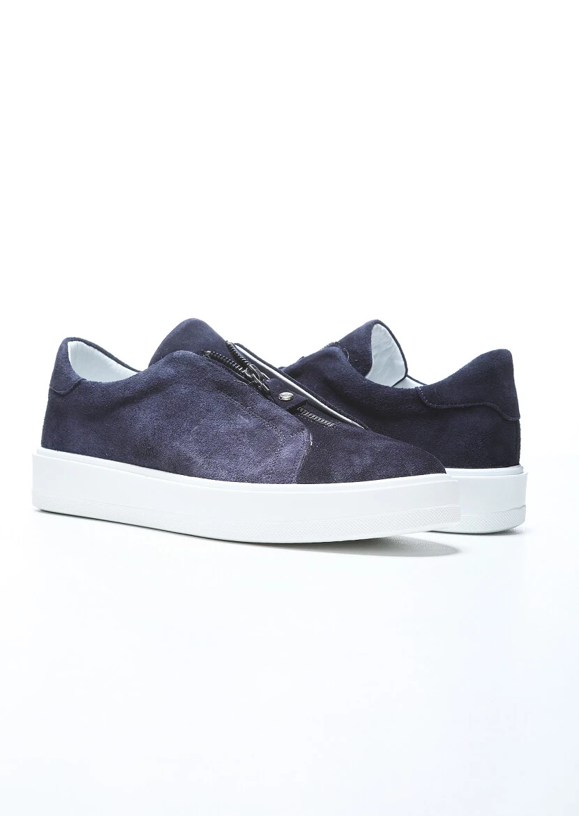 Navy Blue Suede Sneaker - 3