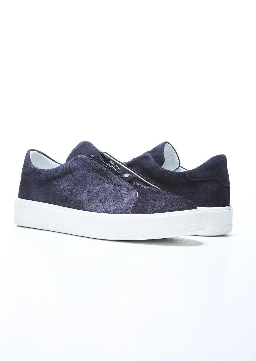 Navy Blue Suede Sneaker - 3