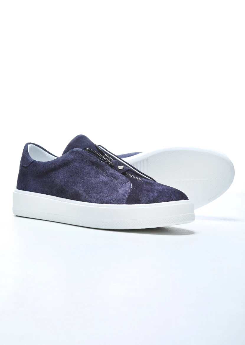 Navy Blue Suede Sneaker - 4