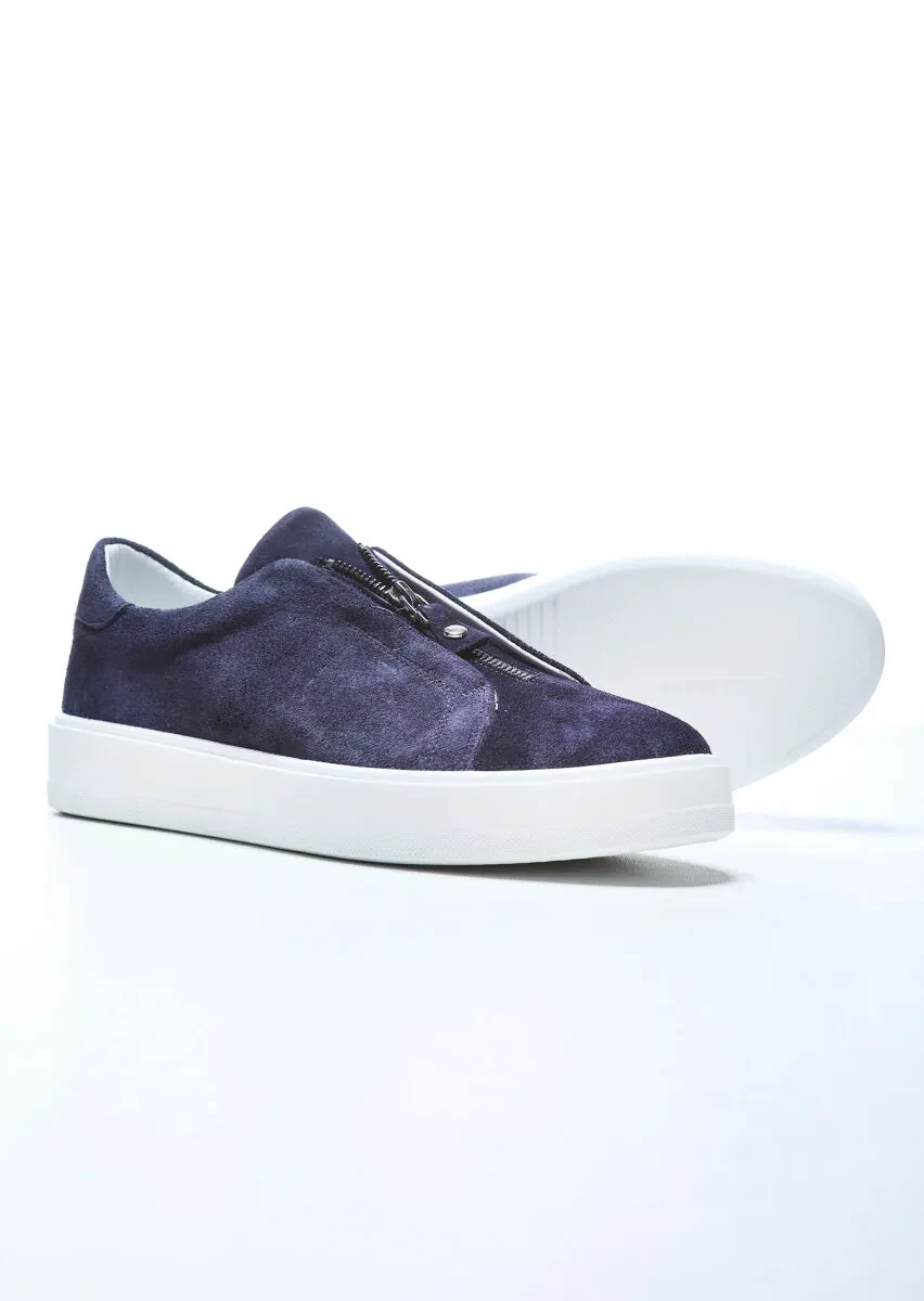 Navy Blue Suede Sneaker - 4