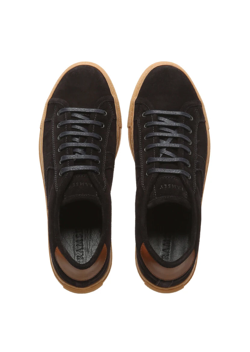 Navy Blue Suede Sneaker - 5