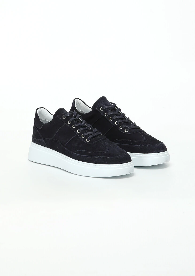 Navy Blue Suede Sneaker - RAMSEY