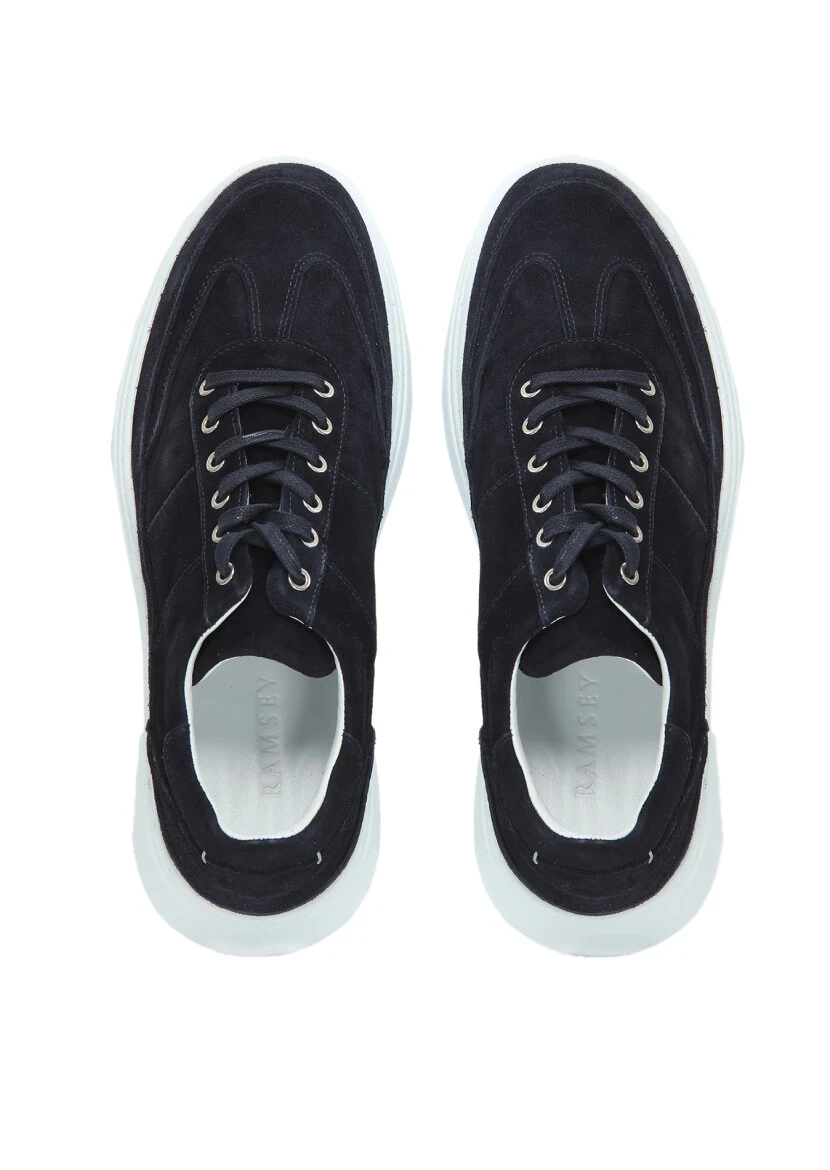 Navy Blue Suede Sneaker - 6