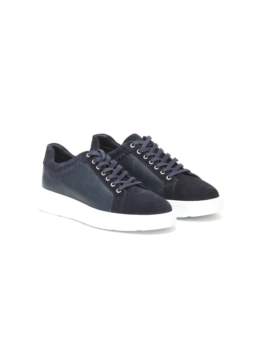 Navy Blue Suede Sneaker - RAMSEY