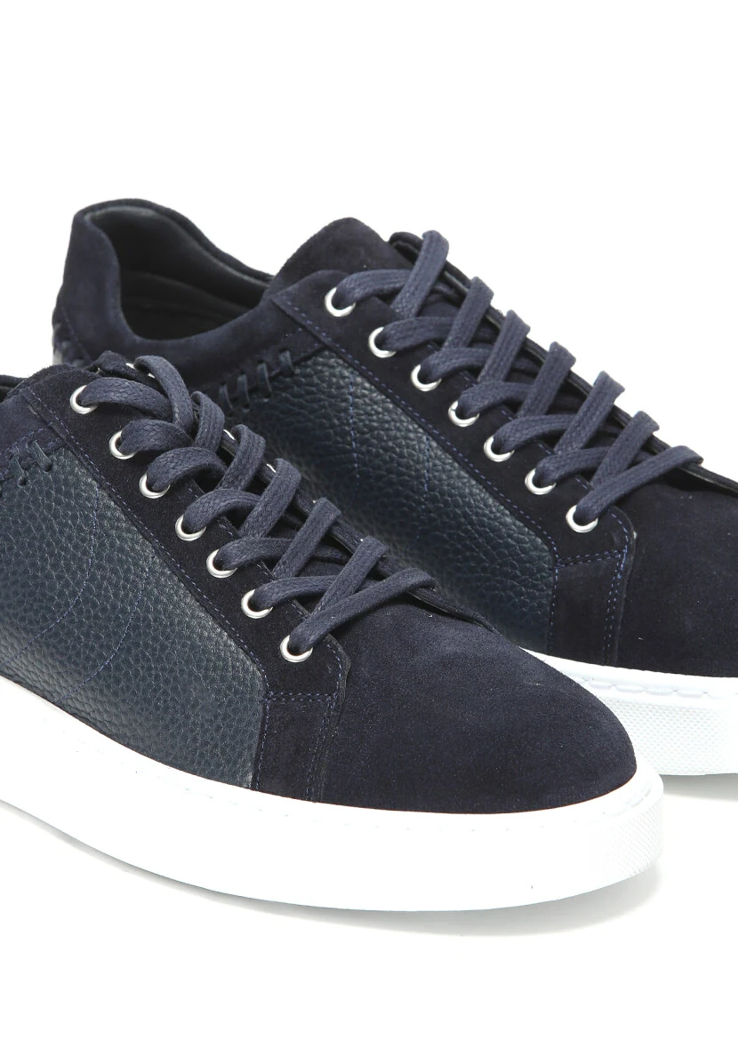 Navy Blue Suede Sneaker - 3