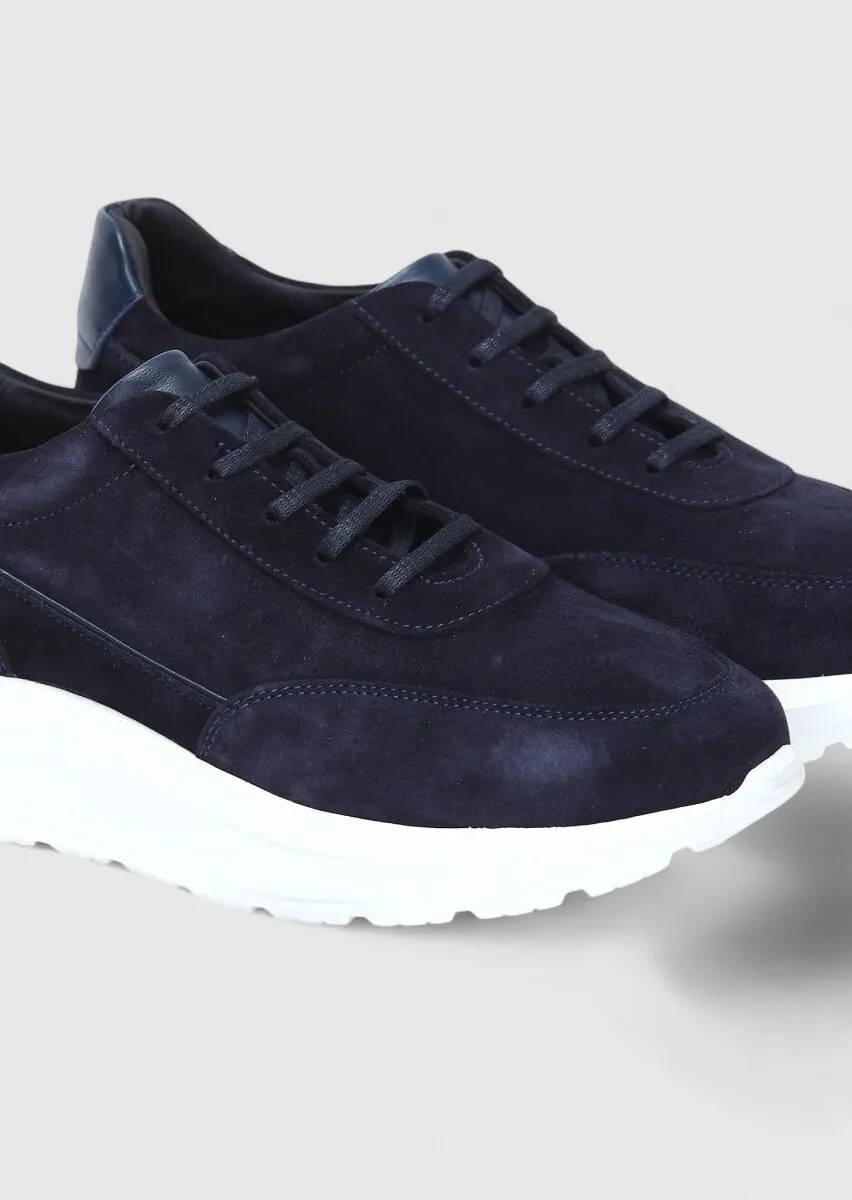 Navy Blue Suede Sneaker - 3