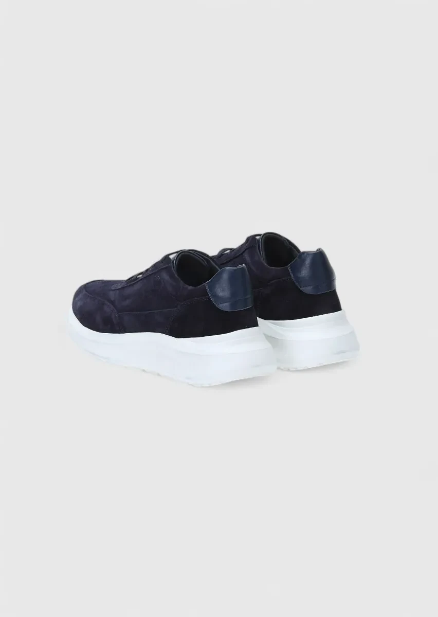Navy Blue Suede Sneaker - 4