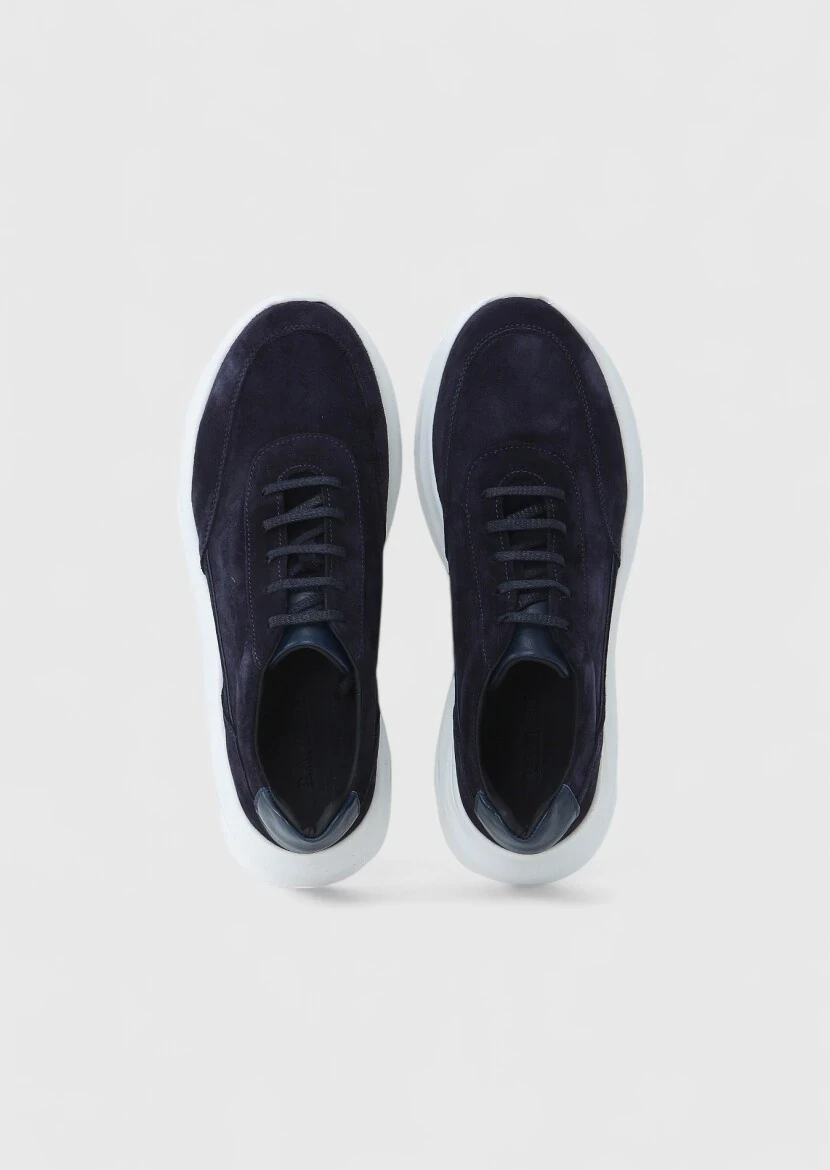 Navy Blue Suede Sneaker - 6