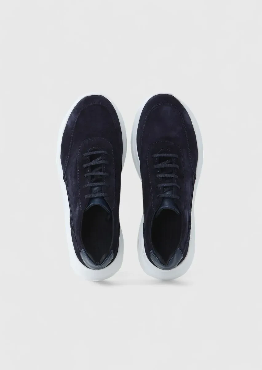 Navy Blue Suede Sneaker - 6