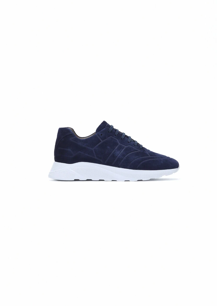 Navy Blue Suede Sneaker - RAMSEY