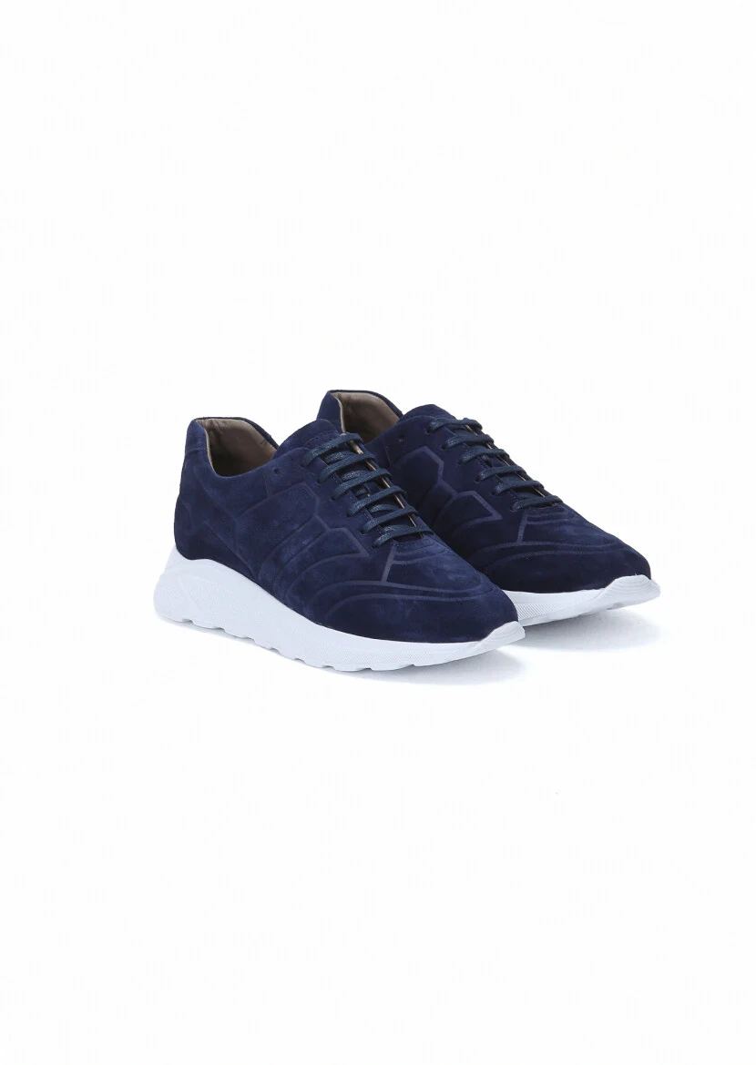 Navy Blue Suede Sneaker - RAMSEY