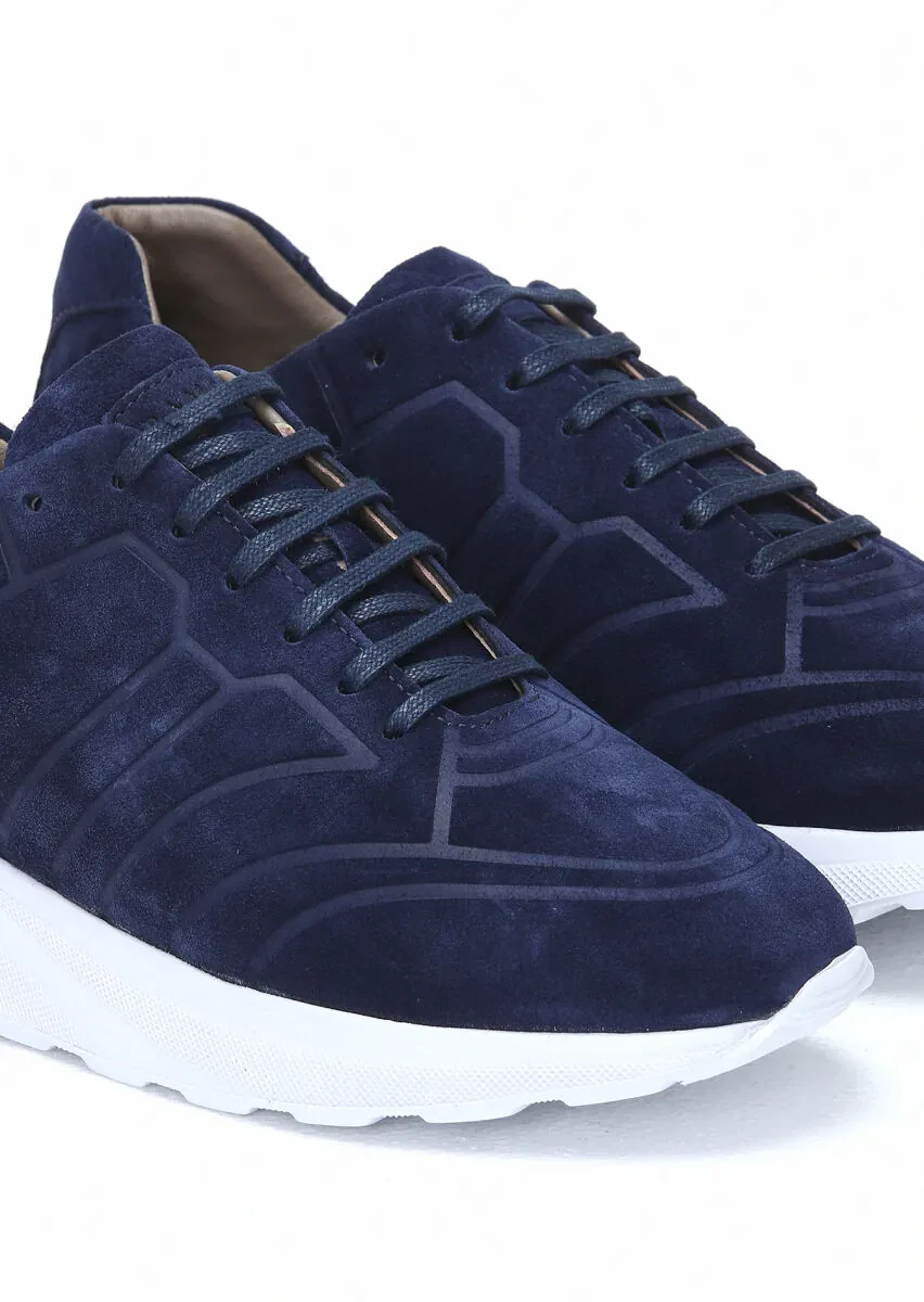 Navy Blue Suede Sneaker - 3