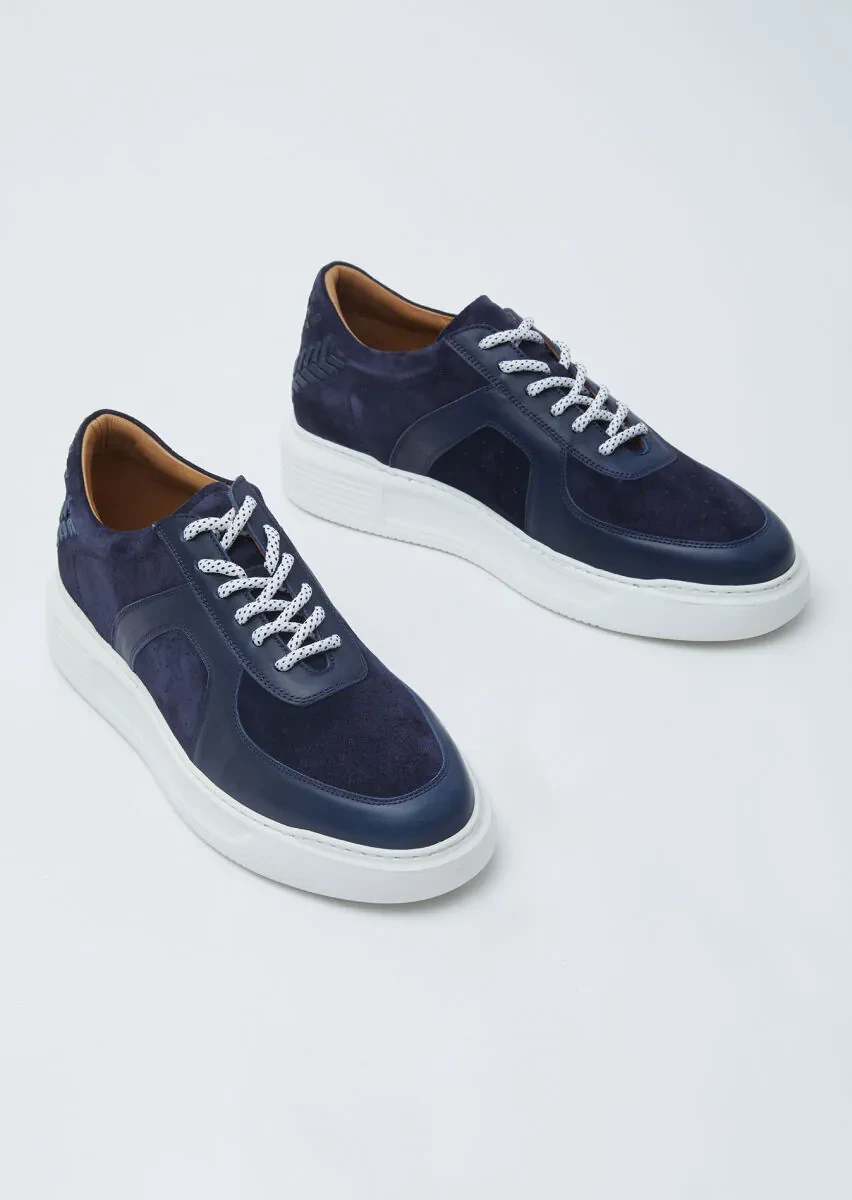 Navy Blue Suede Sneaker - 3