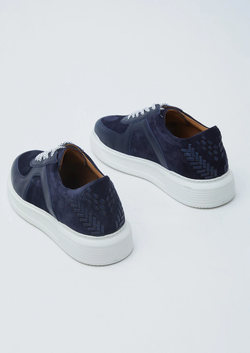 Navy Blue Suede Sneaker - 5