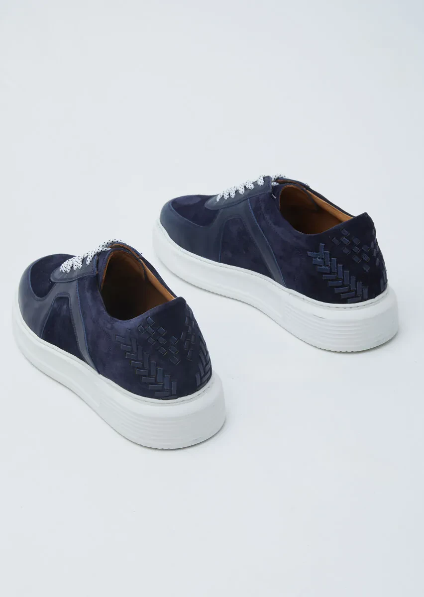Navy Blue Suede Sneaker - 5