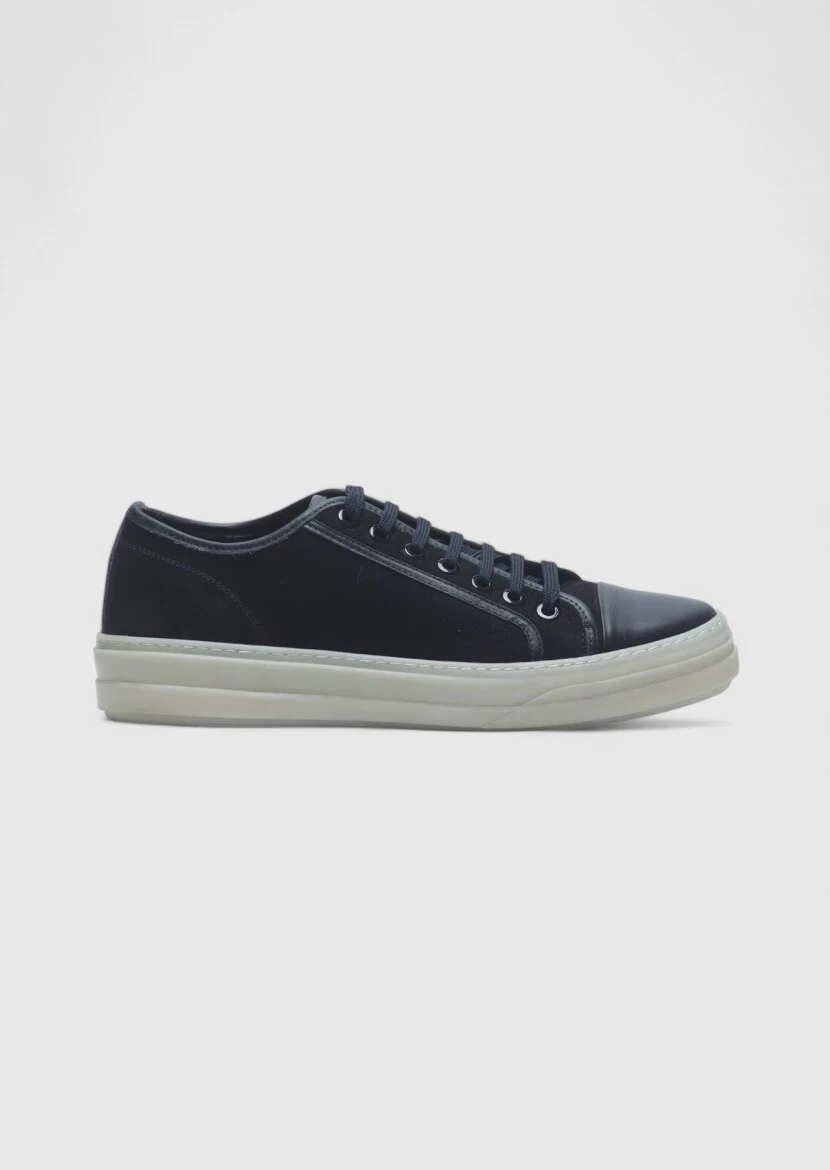 Navy Blue Suede Sneaker - RAMSEY