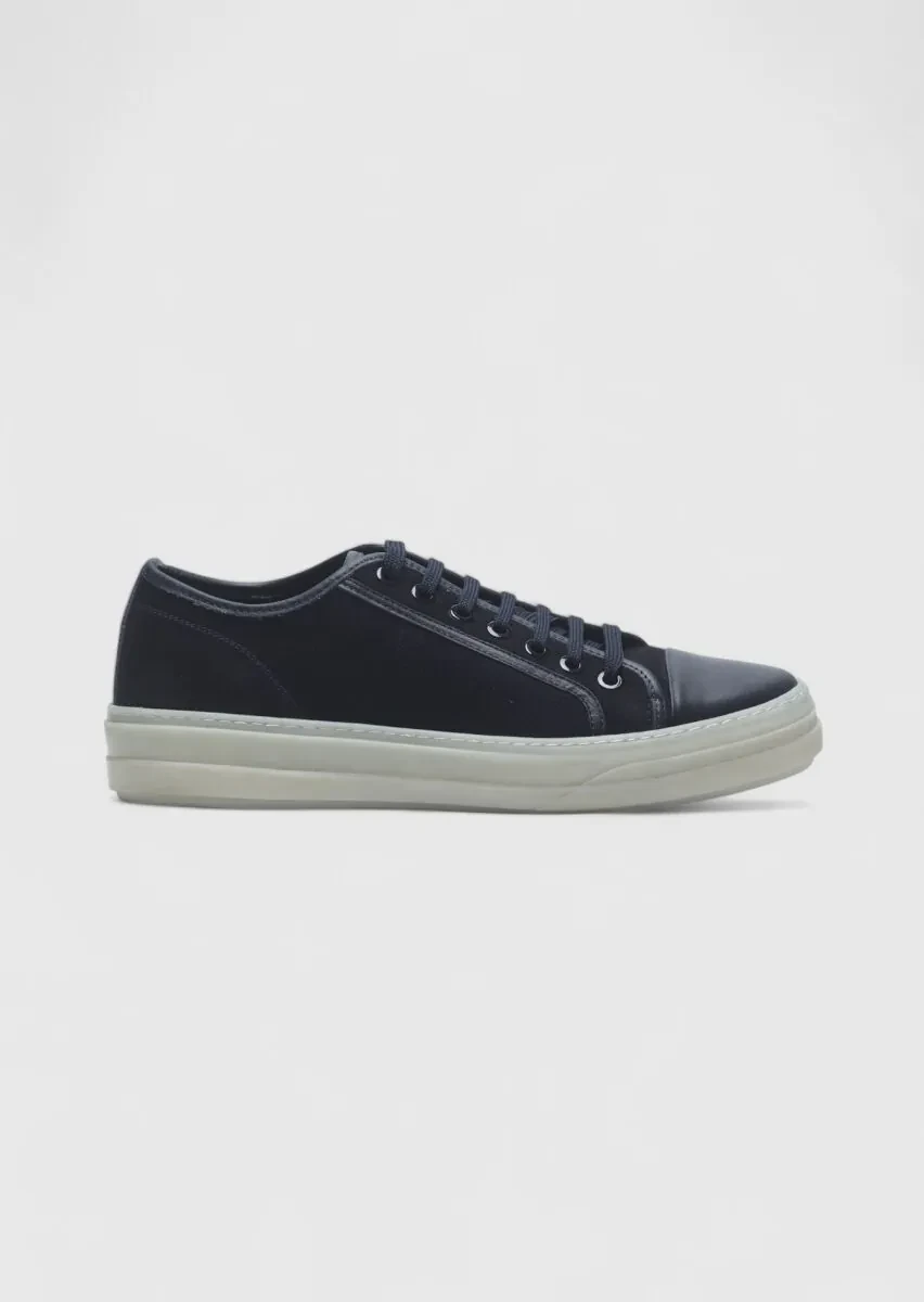 Navy Blue Suede Sneaker - 1