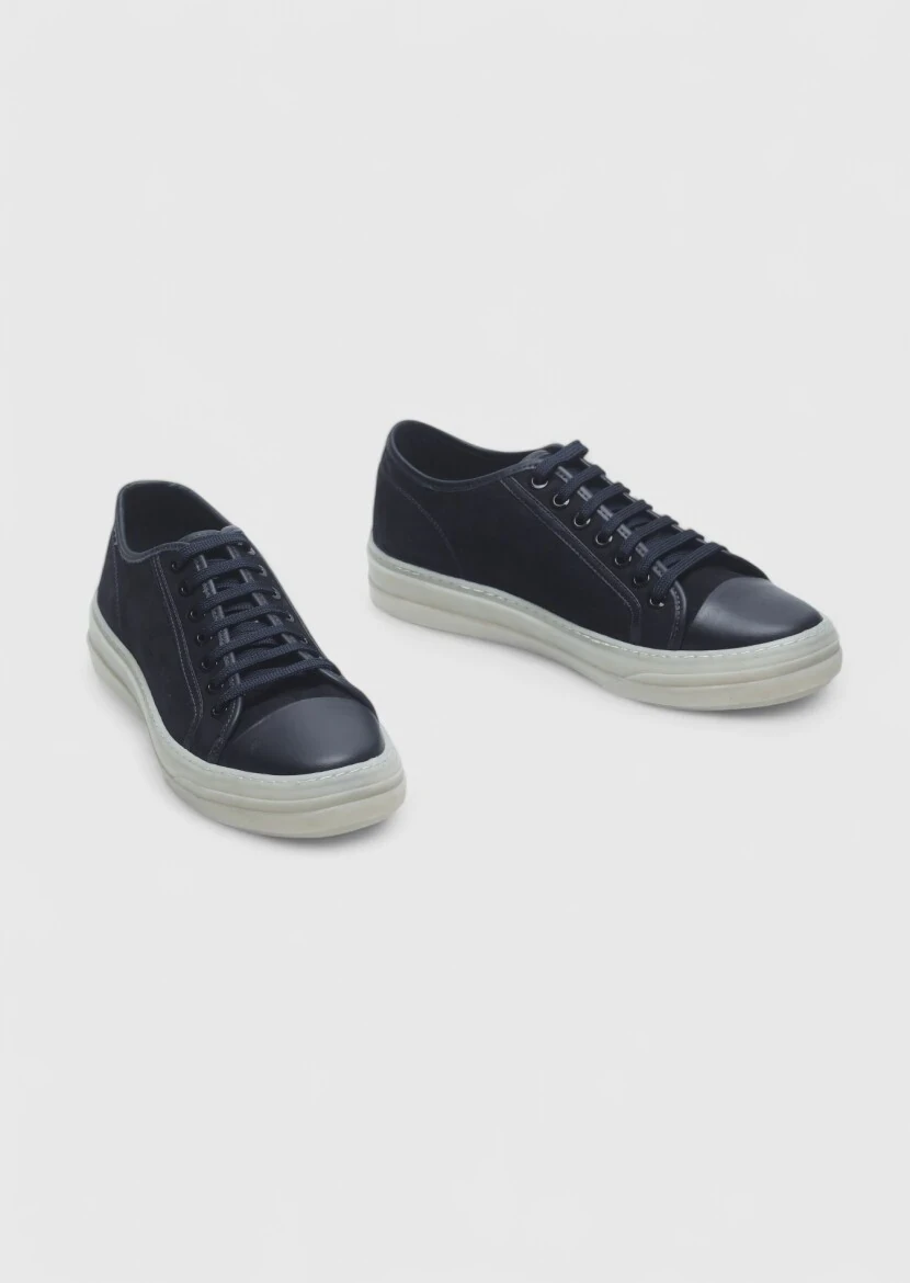 Navy Blue Suede Sneaker - 3