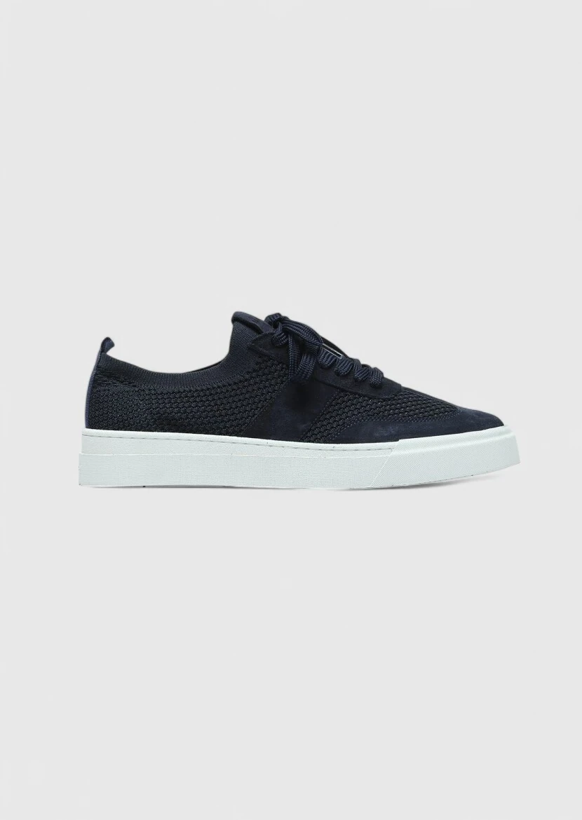 Navy Blue Suede Sneaker - RAMSEY