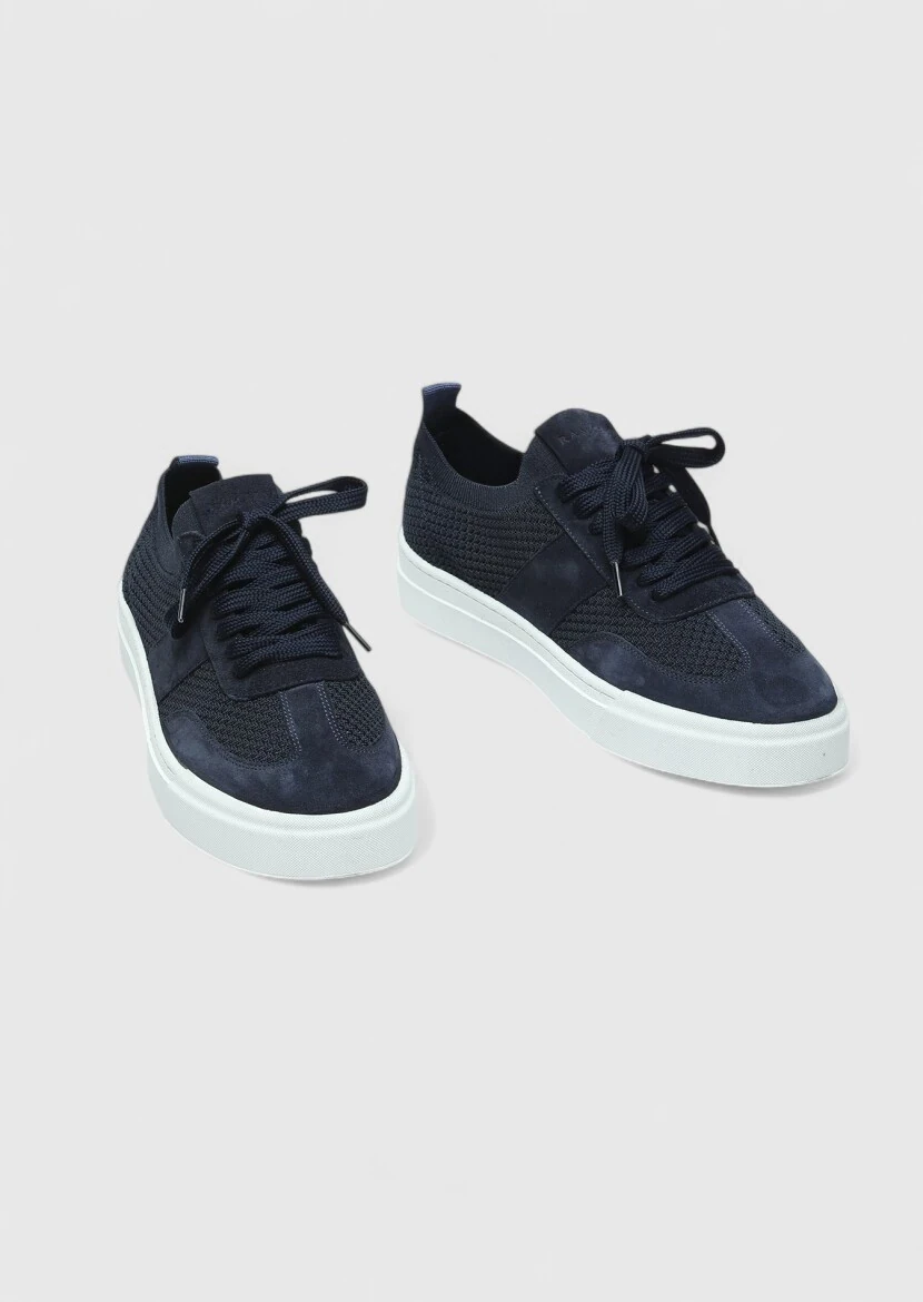 Navy Blue Suede Sneaker - 3
