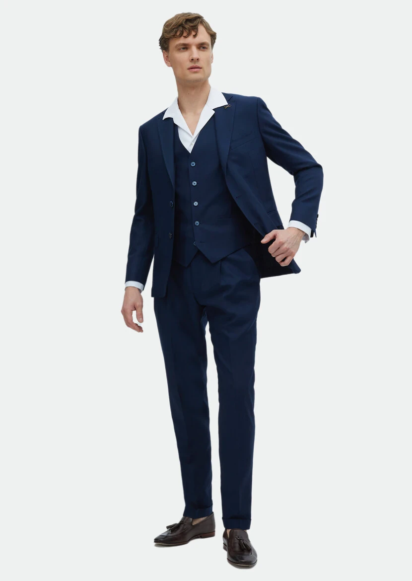 Navy Blue Suit With Waistcoat - RAMSEY