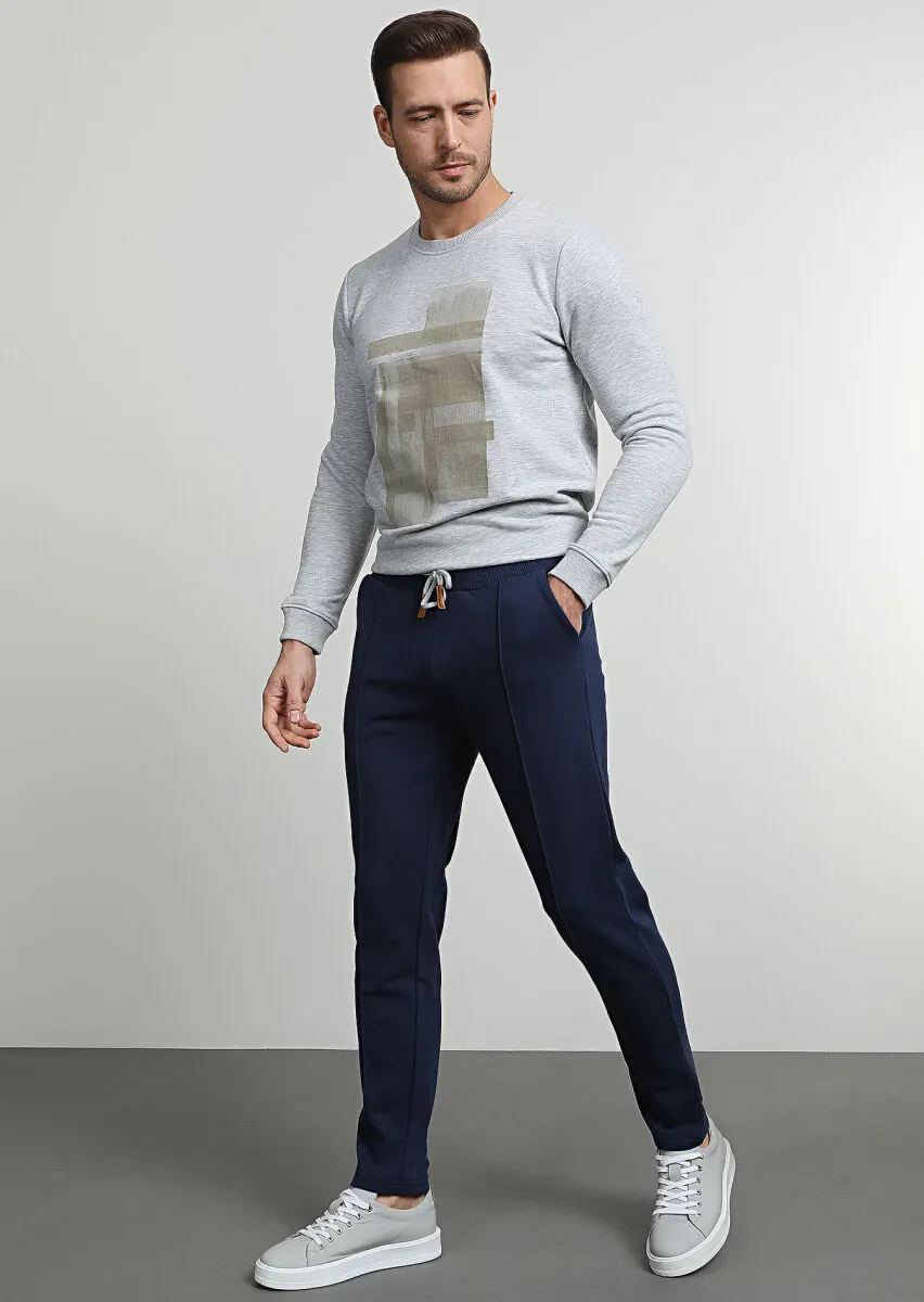 Navy Blue Sweat Pants - 1